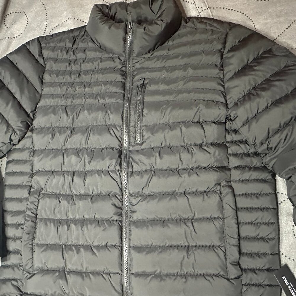 KENNETH COLE NEW YORK CASUAL PUFFER BLACK FULL ZIP. JACKET SIZE L MEN NWT $$$$